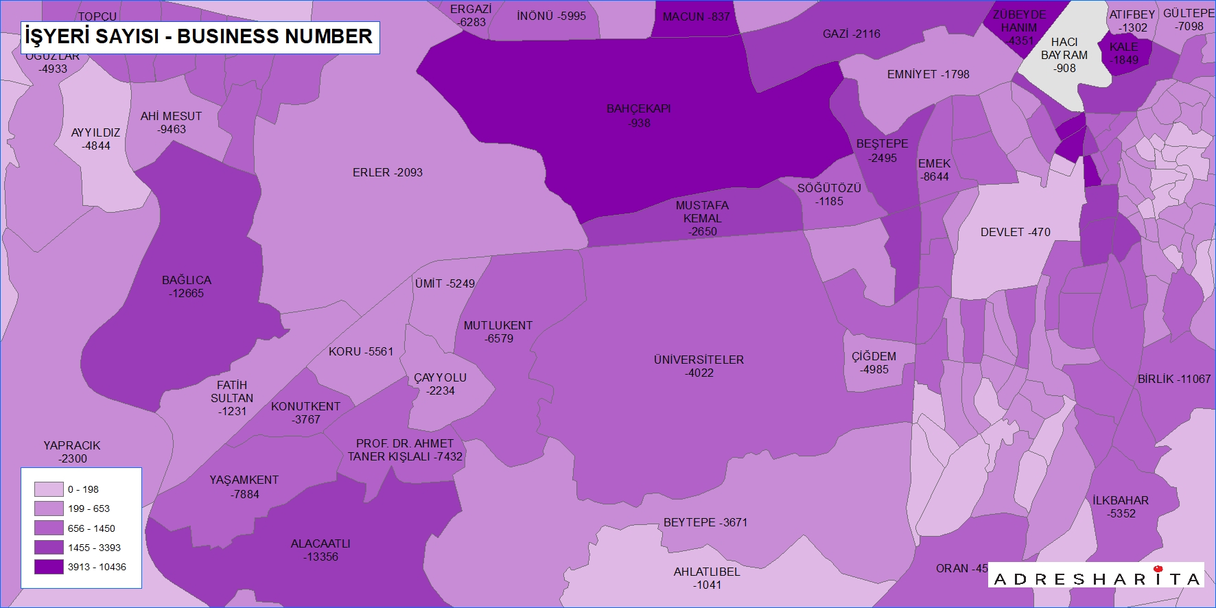 İstanbul işyeri sayısı haritası